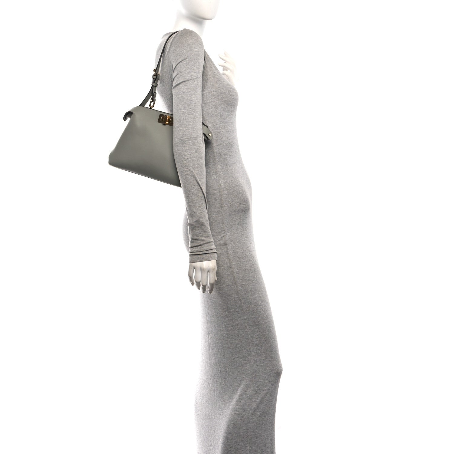 Fendi Vitello Small Soft Peekaboo Satchel Matcha Latte 2 of 10