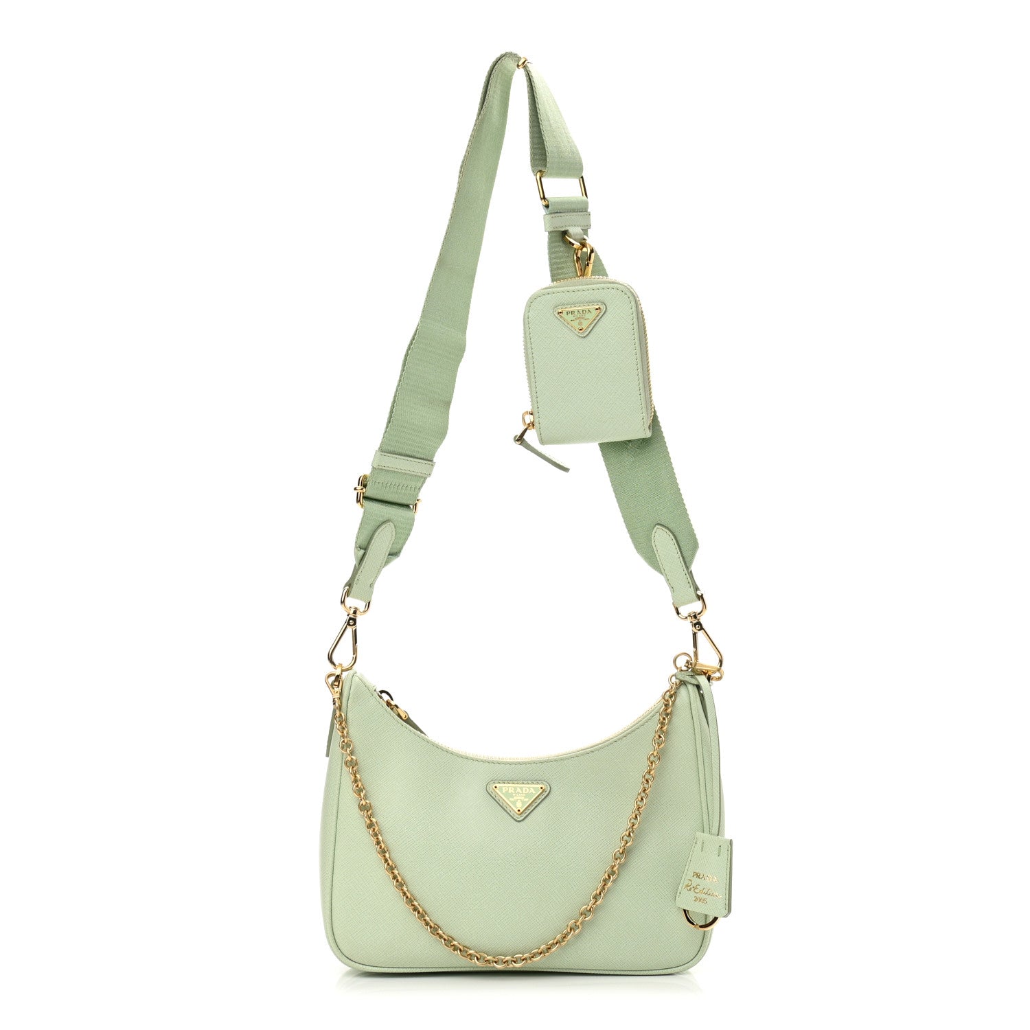 Prada Saffiano Lux Re-Edition 2005 Shoulder Bag Acqua 1 of 11