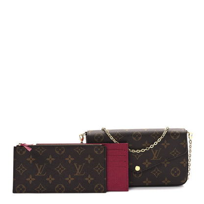 Louis Vuitton Monogram Pochette Felicie Chain Wallet Fuchsia 1 of 10