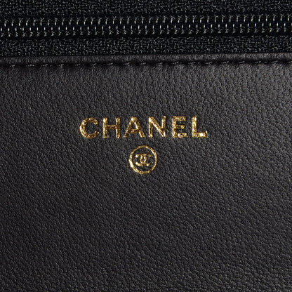 Chanel Lambskin Quilted Boy Wallet On Chain WOC Black 6 of 8