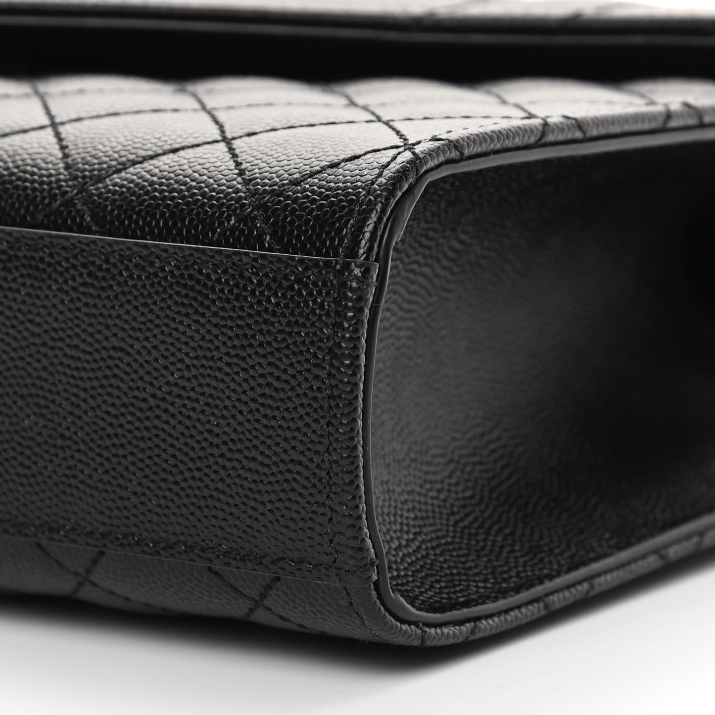 Grain De Poudre Textured Mixed Matelasse Triquilt Medium Monogram Satchel Black