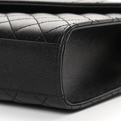 Saint Laurent Grain De Poudre Textured Mixed Matelasse Triquilt Medium Monogram Satchel Black 10 of 10