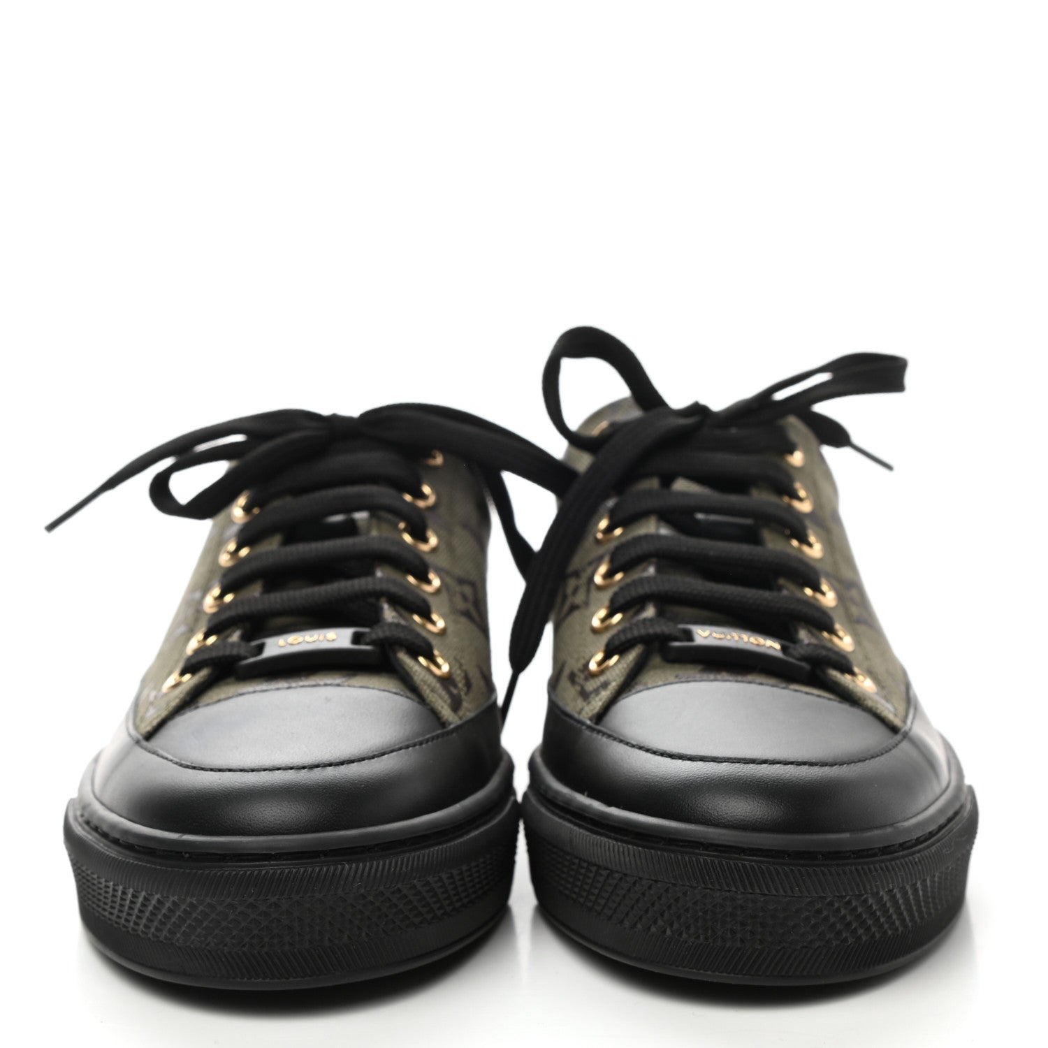 Louis Vuitton Calfskin Monogram Stellar Sneakers 35.5 Khaki 2 of 9