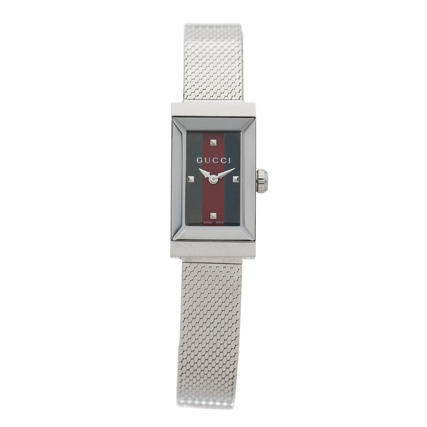 Stainless Steel 14mm Web G-Frame Quartz Watch Green