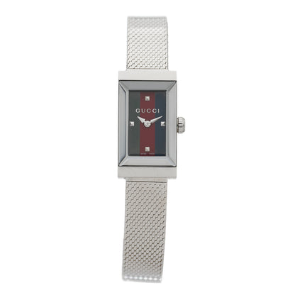 Gucci Stainless Steel 14mm Web G-Frame Quartz Watch Green 1 of 5