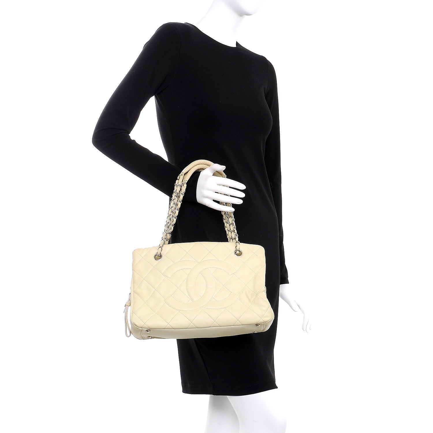 Chanel Caviar CC Timeless Soft Tote Off White 2 of 18
