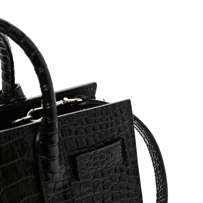 Saint Laurent Calfskin Crocodile Embossed Nano Sac De Jour Black 11 of 11