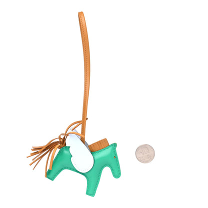 Hermes Milo Lambskin Grigri Rodeo Pegase Horse Bag Charm PM Menthe Sesame Bleu Brume 2 of 4