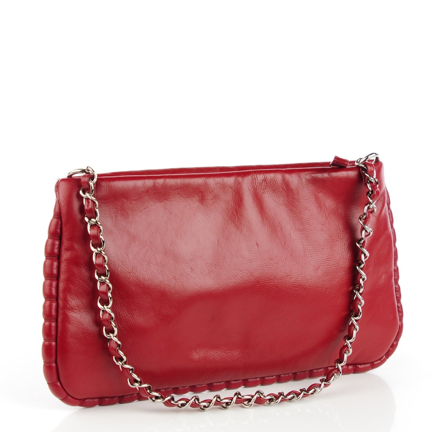 Calfskin On The Bund Pochette Dark Red
