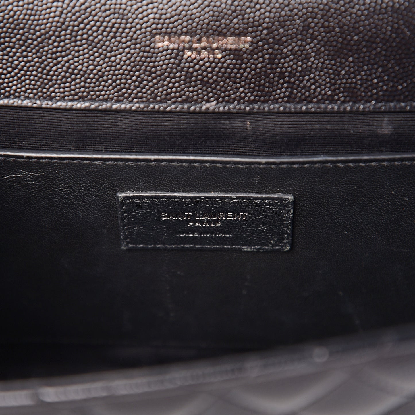 Grain De Poudre Textured Mixed Matelasse Triquilt Medium Monogram Satchel Black