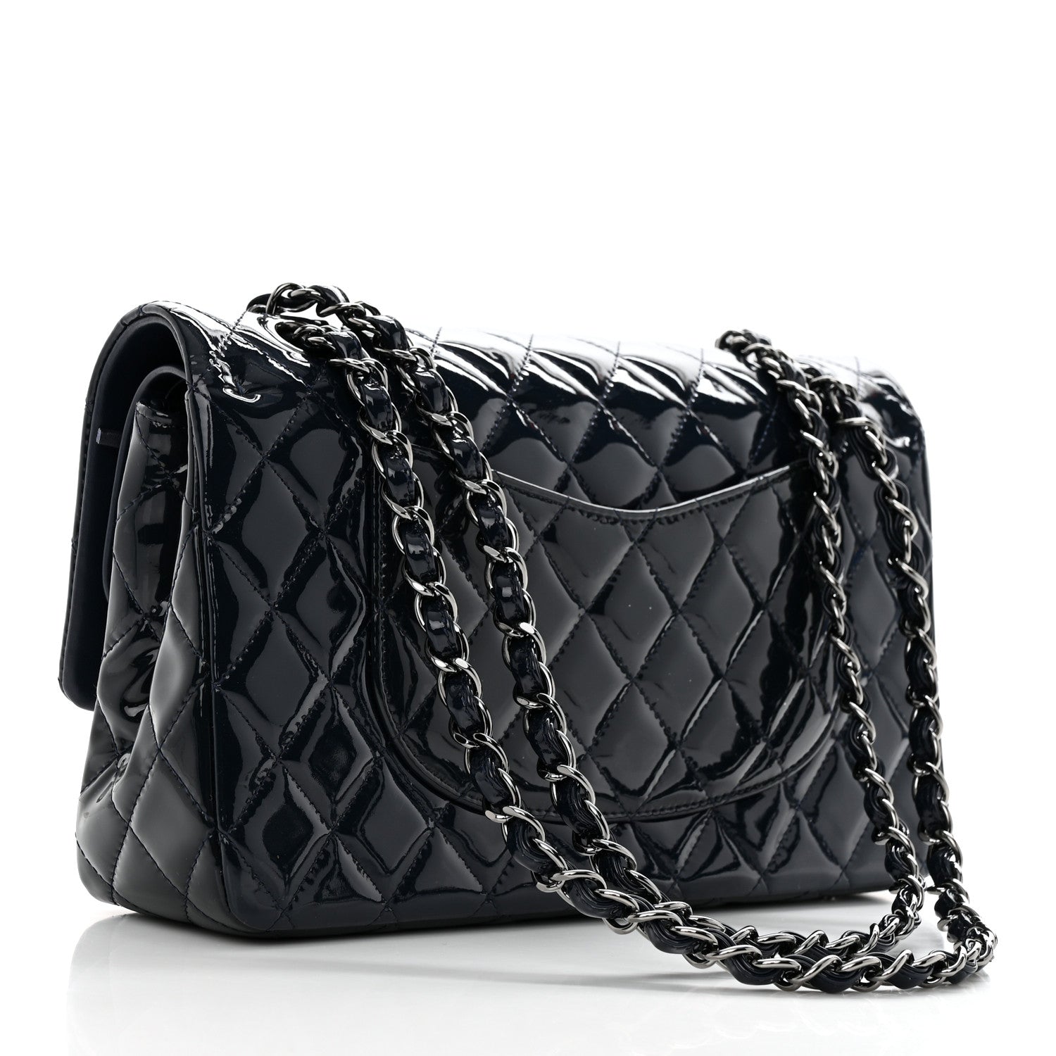 Chanel Patent Quilted Medium Double Flap Navy 2 of 10