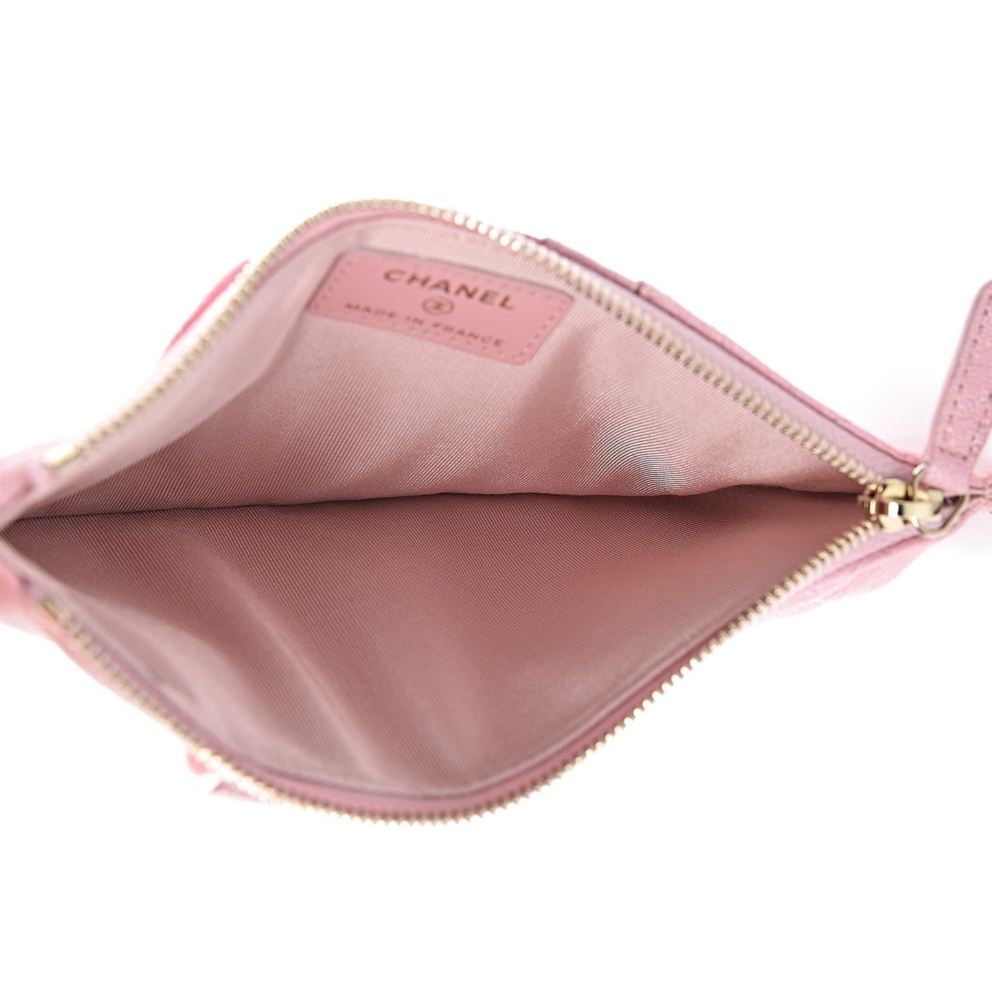 Iridescent Caviar Quilted Classic iPhone Pouch Rose Pink