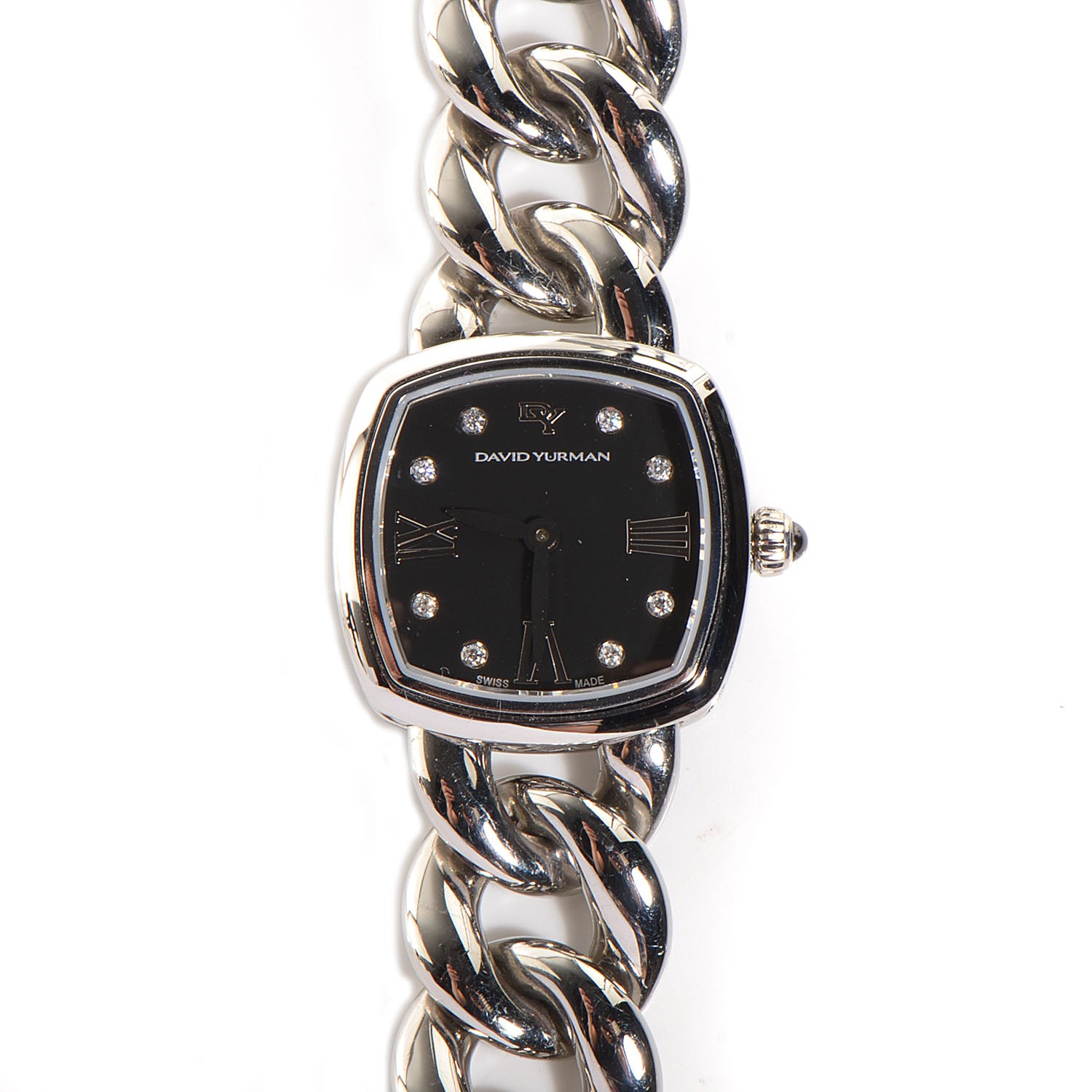 David Yurman Stainless Steel Diamond 23mm Albion Quartz Watch Black 1 of 8