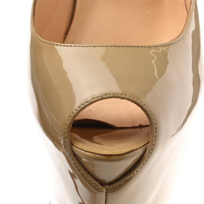 Christian Louboutin Patent Lady Peep 150 Pumps 37 Nude 11 of 11