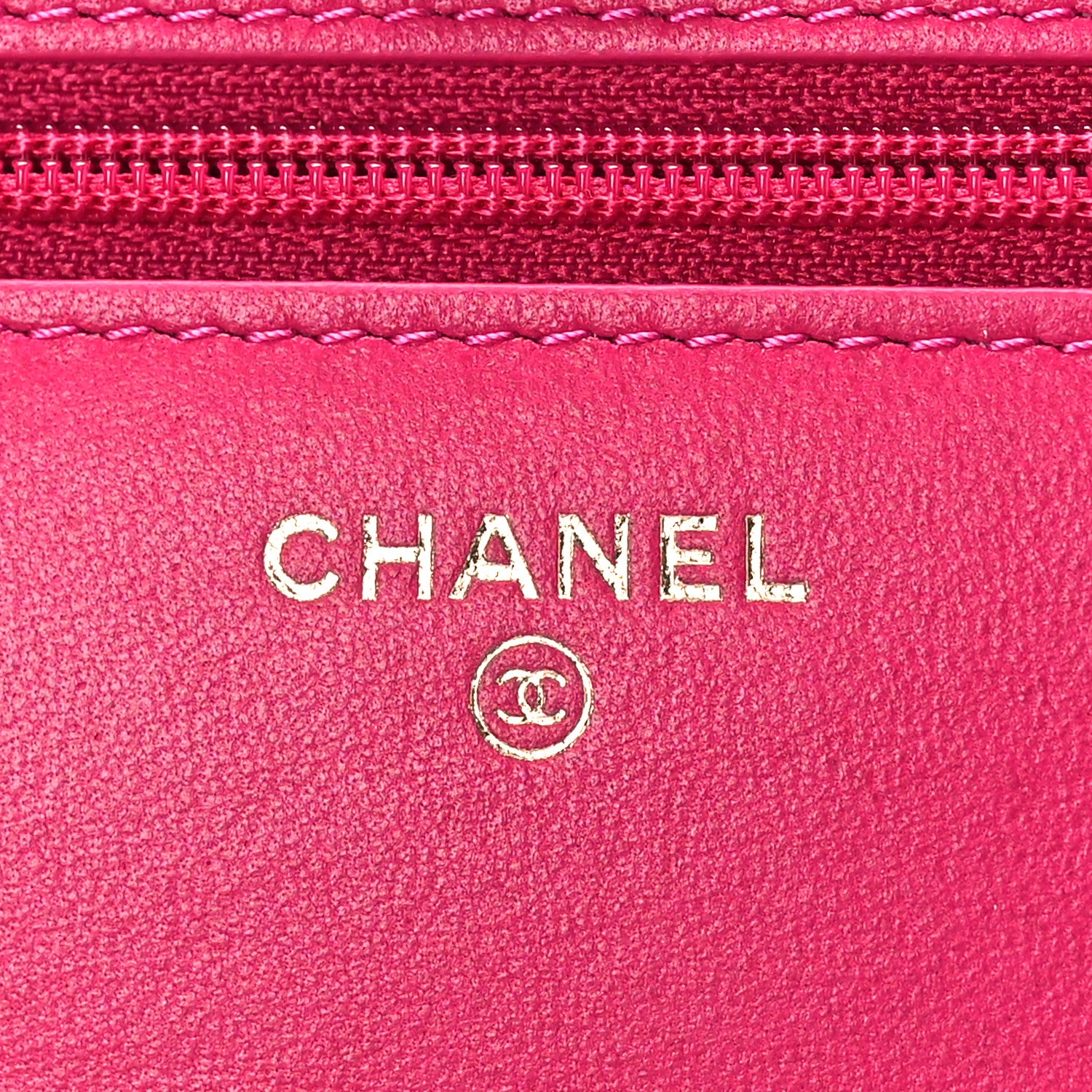 Chanel Lambskin Quilted CC Pearl Crush Wallet on Chain WOC Dark Pink 6 of 11
