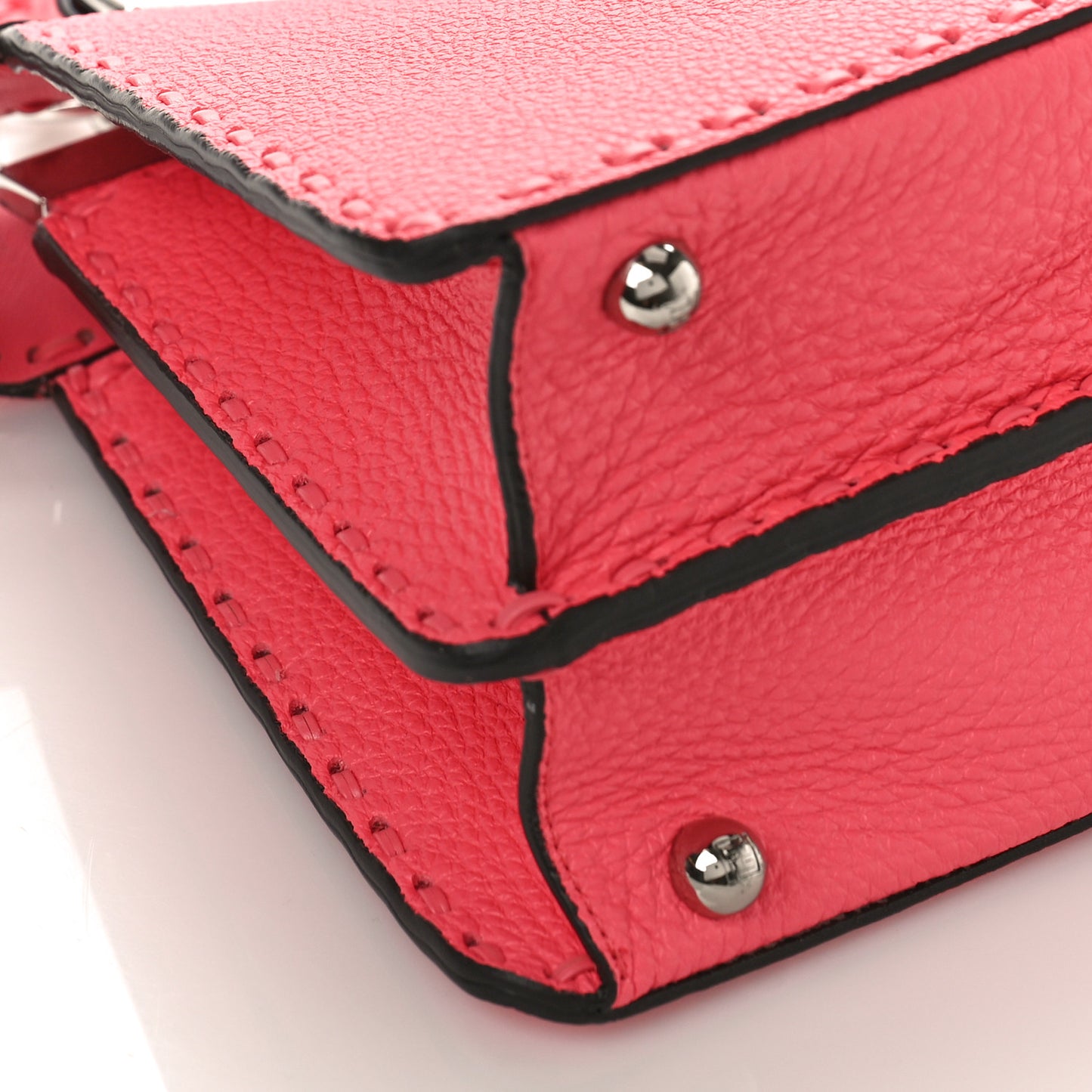 Cuoio Roma Sellerissima Nappa Sintetica Tape Stitch Small Peekaboo I SEE U Satchel Pink Dalia