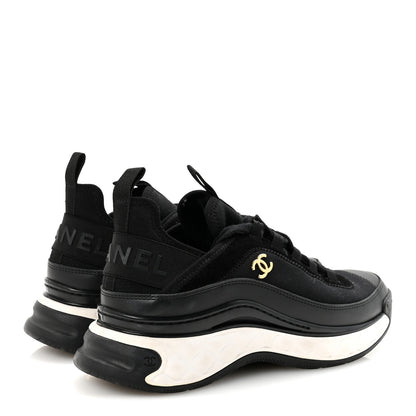 Chanel Velvet Calfskin Mixed Fibers CC Sneakers 38 Black 5 of 10