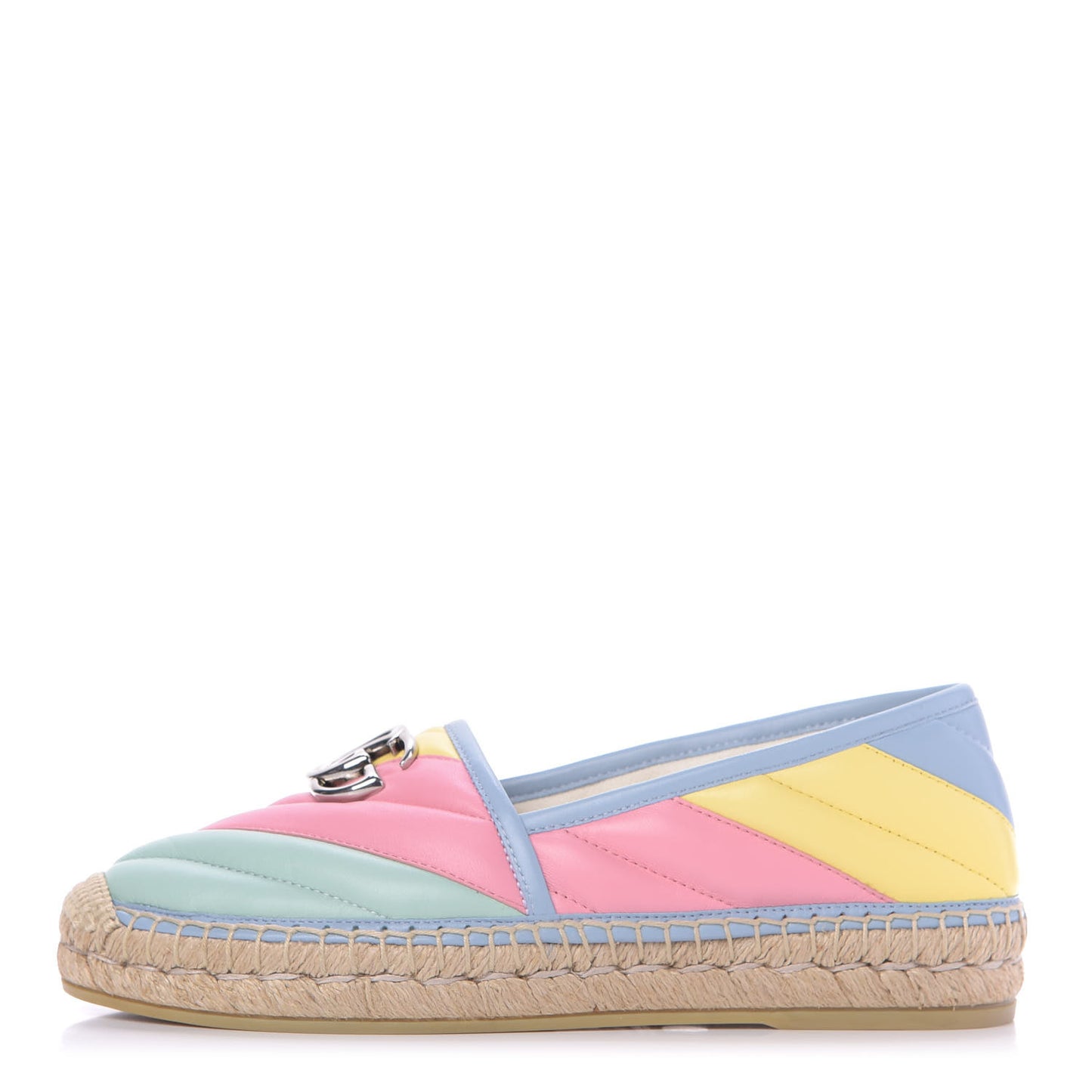 Nappa Matelasse Diagonal GG Marmont Espadrilles 36 Multicolor Pastel