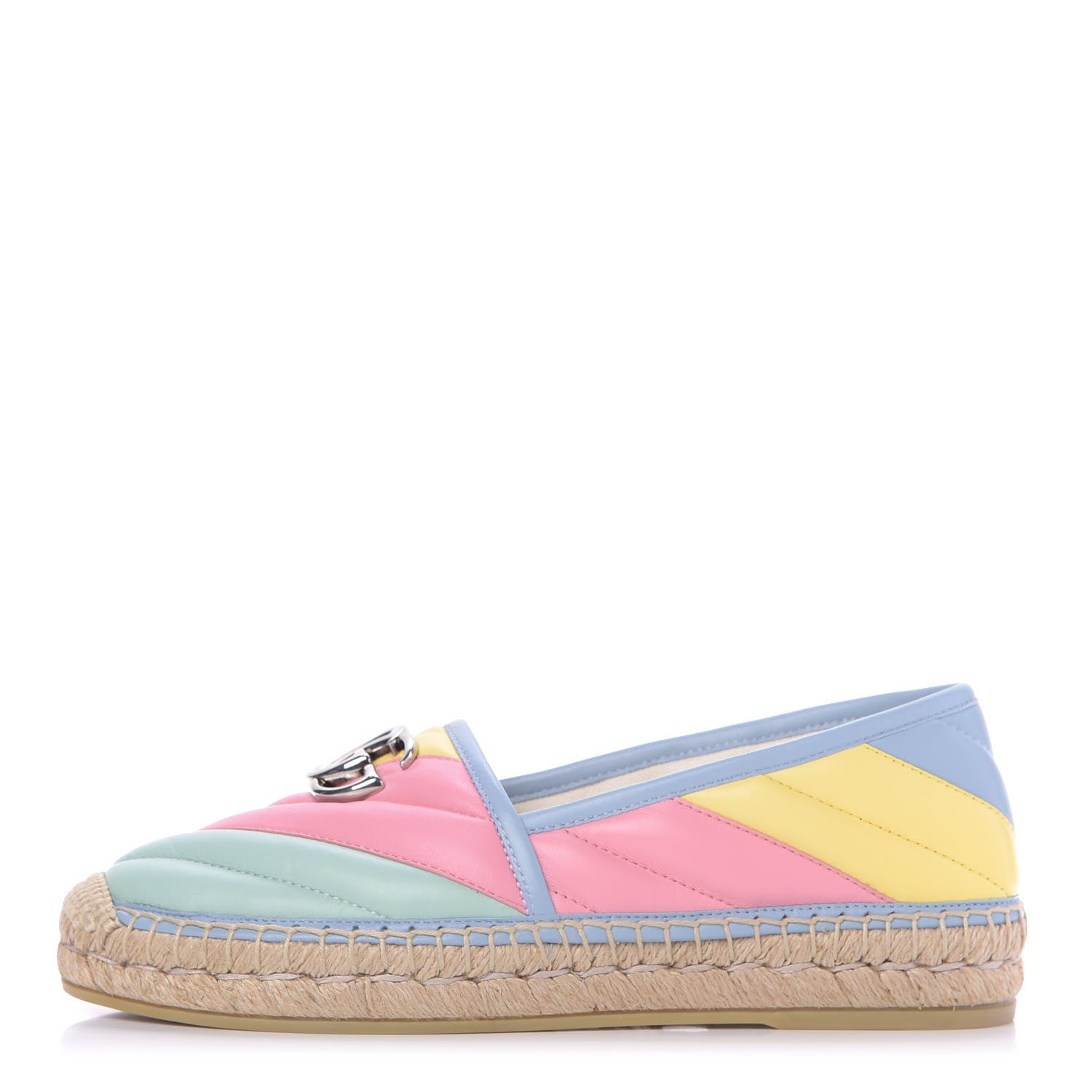 Gucci Nappa Matelasse Diagonal GG Marmont Espadrilles 36 Multicolor Pastel 1 of 11