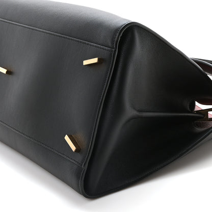 Salvatore Ferragamo Calfskin Large Hug Soft Bag Black Flame Red 9 of 9