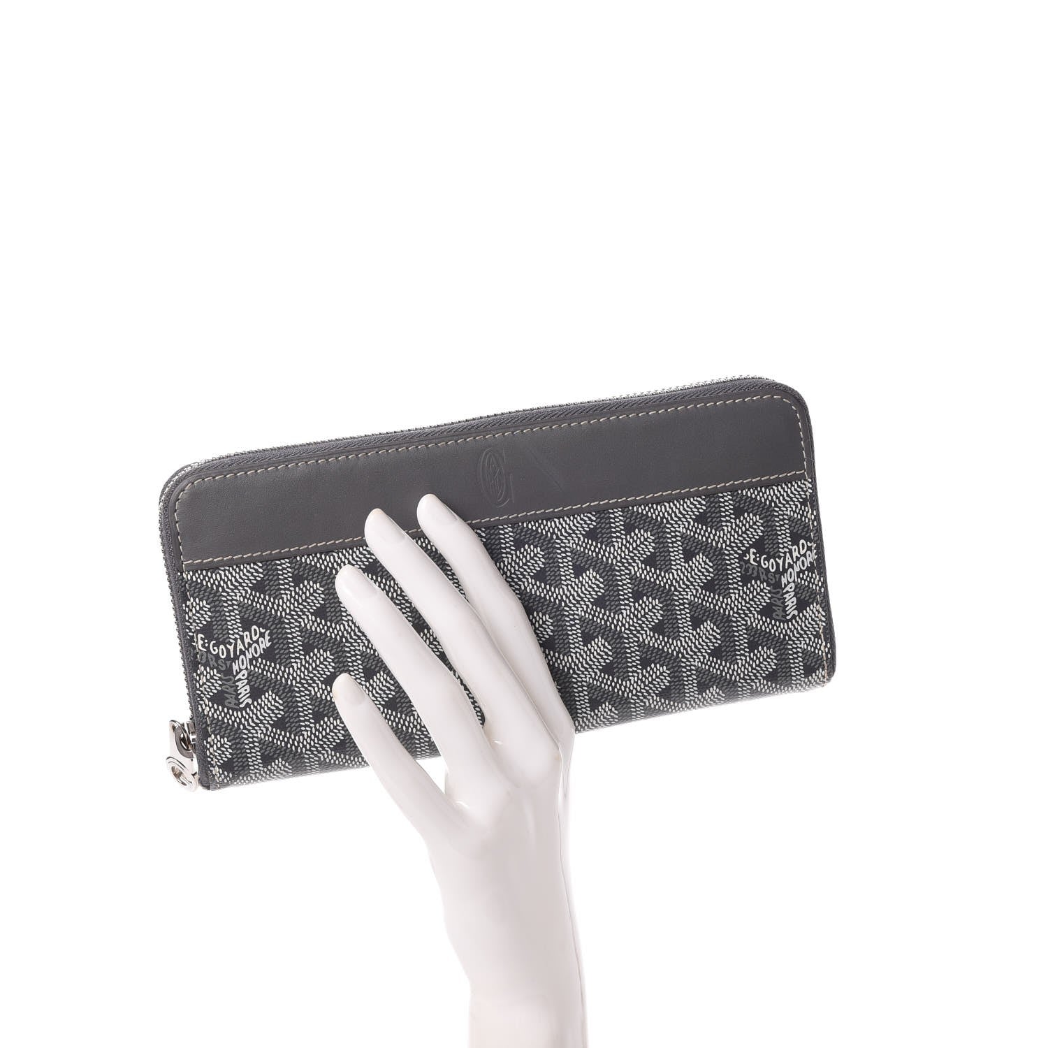 Goyard Goyardine Matignon Zip Around GM Wallet Grey 2 of 12