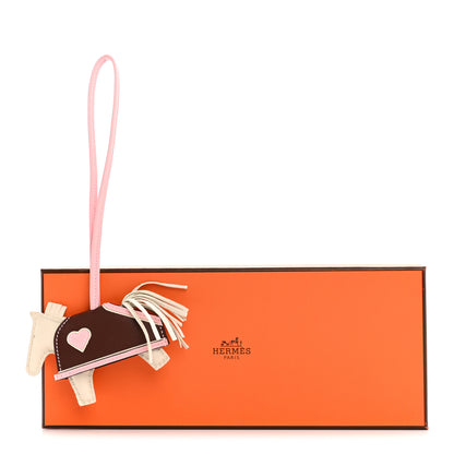 Hermes Milo Lambskin Grigri Rodeo Robeo Coeur Bag Charm PM Craie Rose Sakura Terre 4 of 4