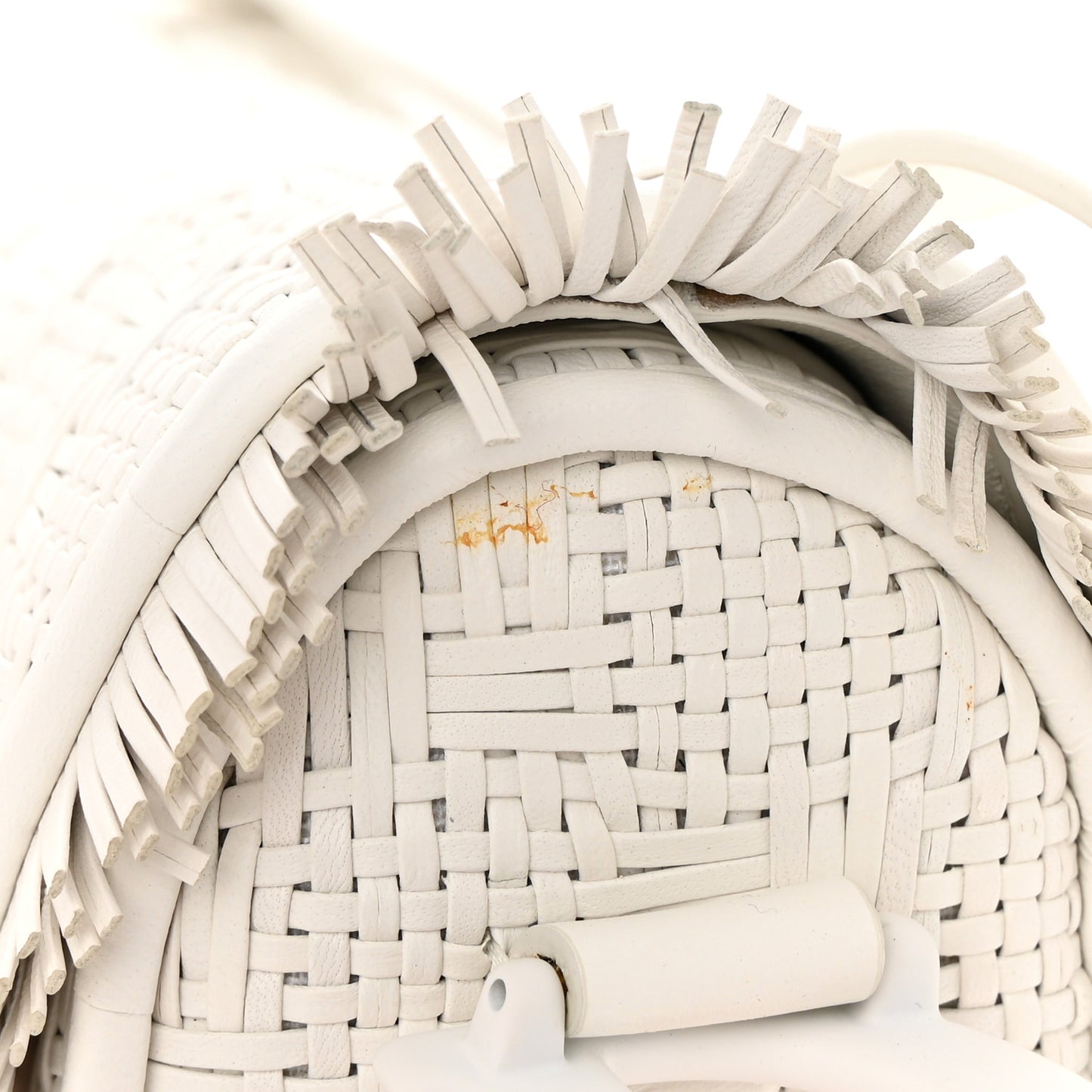 Ultra Matte Woven Saddle Bag White