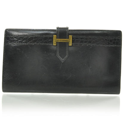 Hermes Box Calf Bearn Wallet Black 1 of 8
