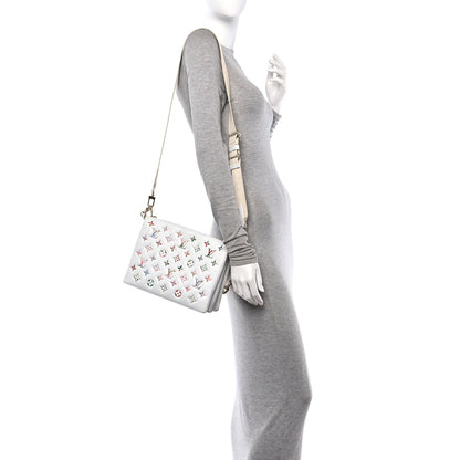 Louis Vuitton Lambskin Embossed Monogram LV Garden Coussin PM Cream 2 of 11