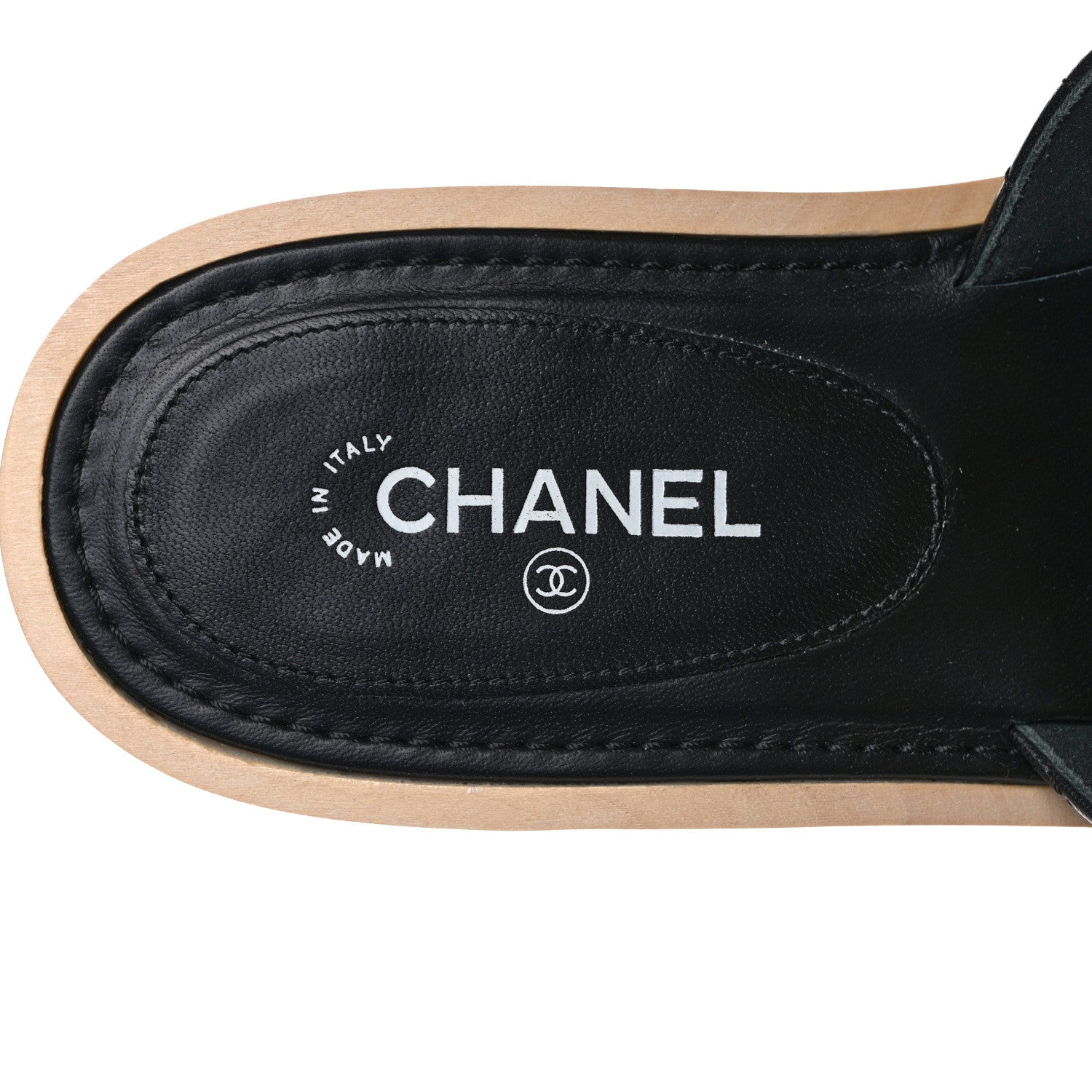 Chanel Lambskin CC Mule Sandals 37 Black Beige 7 of 9