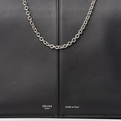 Celine Smooth Calfskin Tri-Fold Clutch on Chain Black 8 of 9