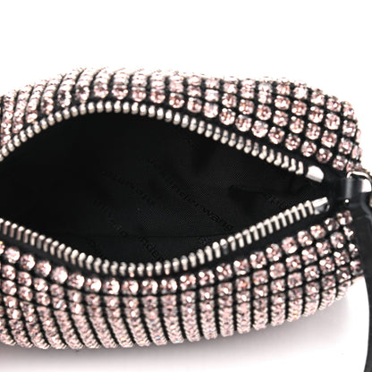 Alexander Wang Mesh Crystal Rhinestone Mini Heiress Pouch Black Silver 4 of 4