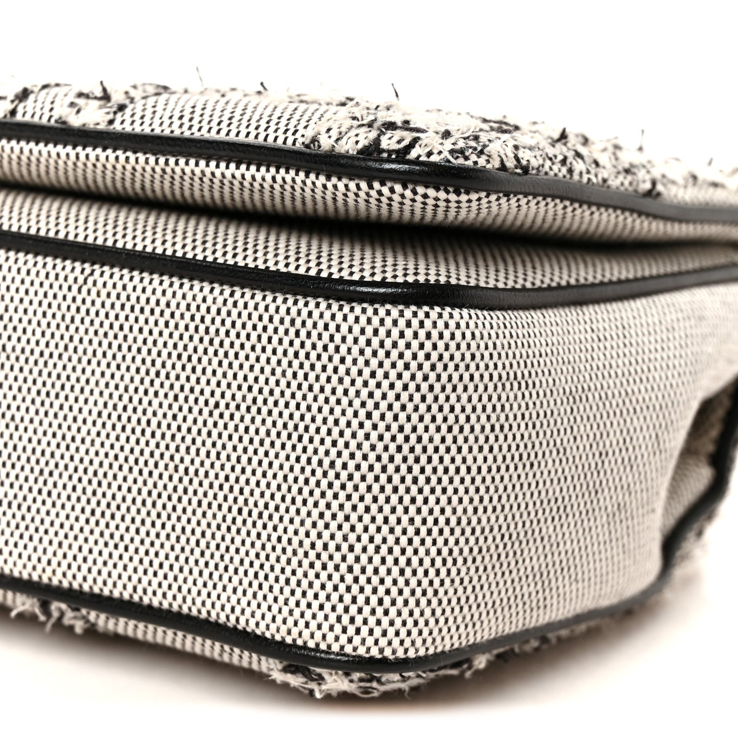 Lambskin Needle Punch Quilted Check Small Lola Bag White Black