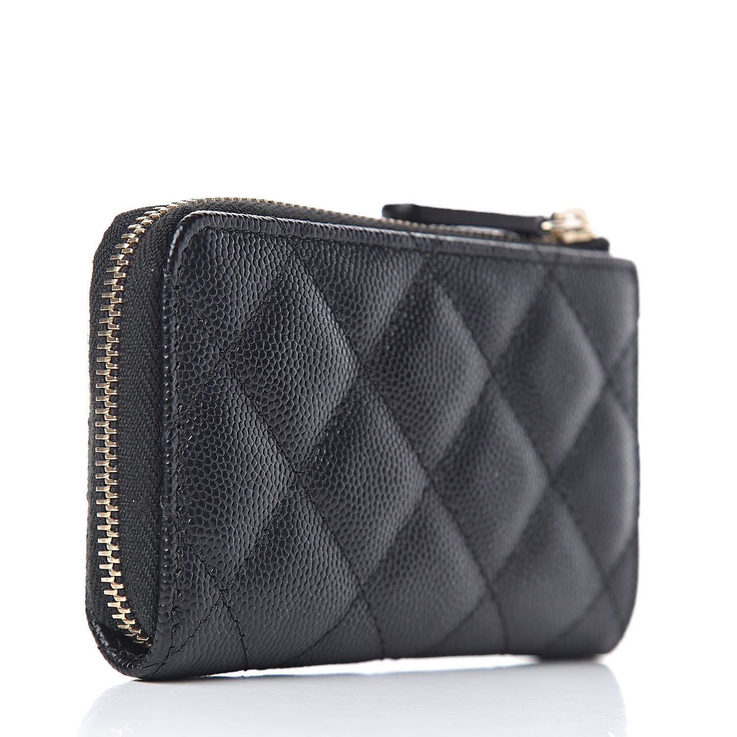 Caviar Quilted Key Holder Case Black