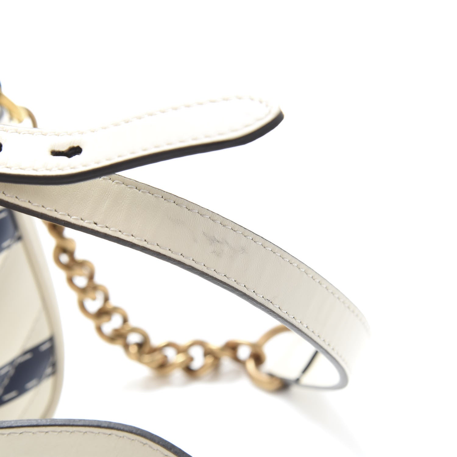 Gucci Calfskin Matelasse Trompe L'Oeil Print Small GG Marmont Chain Shoulder Bag White 12 of 13