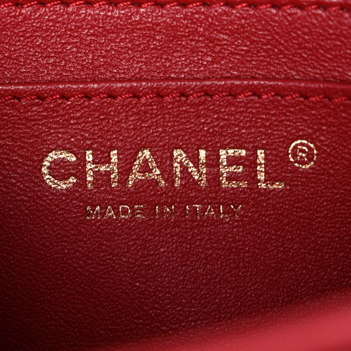 Lambskin Quilted Mini Square Flap Red