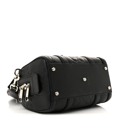 Gucci Piuma Calfskin Jumbo GG Embossed Mini Duffle Bag Black 4 of 10