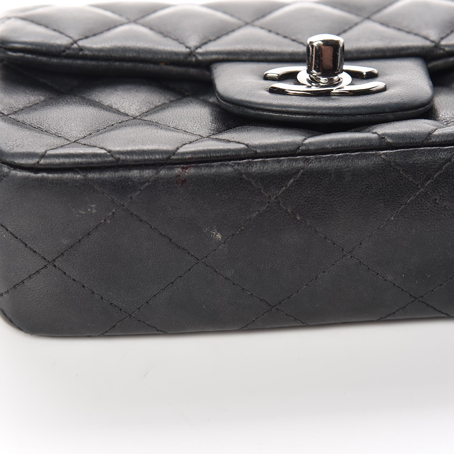 Chanel Lambskin Quilted Extra Mini Rectangular Flap Black 18 of 21
