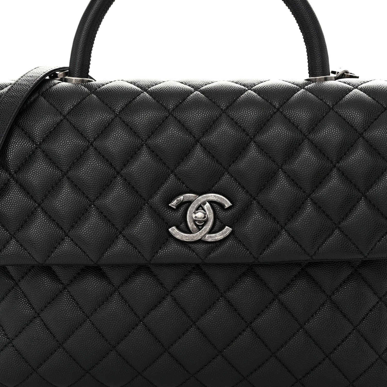 Chanel Caviar Quilted Medium Coco Handle Flap Black 8 of 10