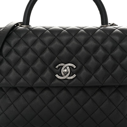 Chanel Caviar Quilted Medium Coco Handle Flap Black 8 of 10
