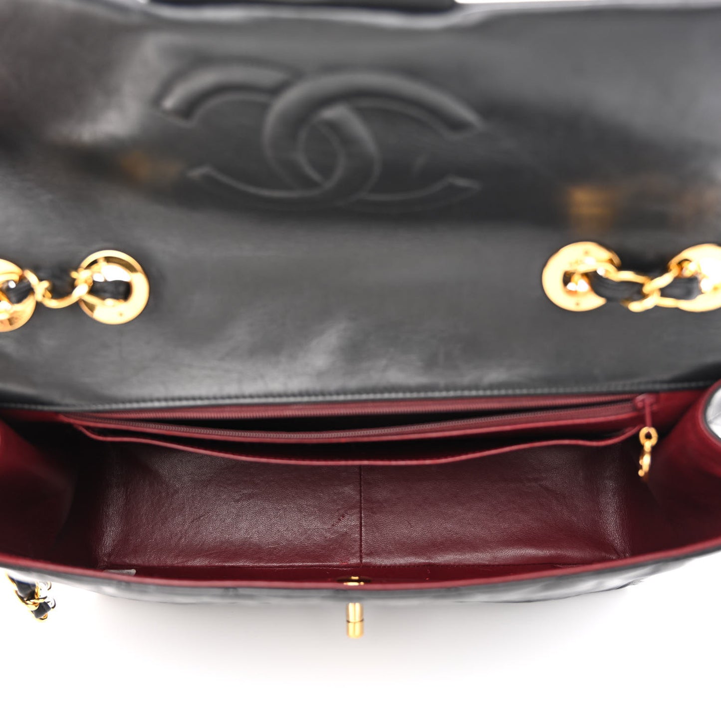 Lambskin Quilted XL Jumbo Single Flap Black