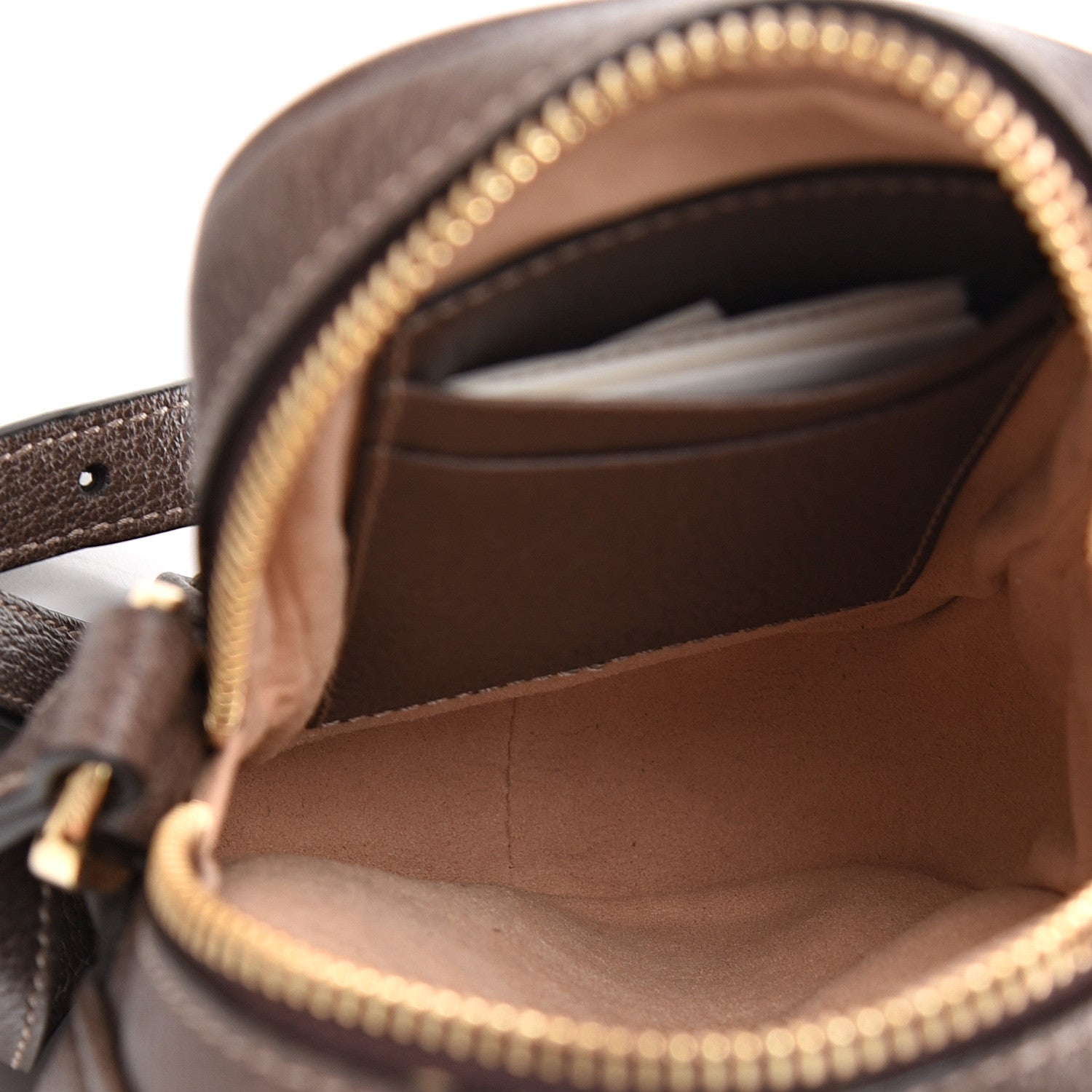 Gucci GG Supreme Monogram Web Mini Ophidia Double Zip Crossbody Bag Brown 4 of 10