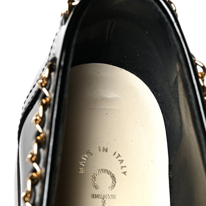 Chanel Patent Calfskin CC Chain Mocassin Loafers 38.5 Black 9 of 9