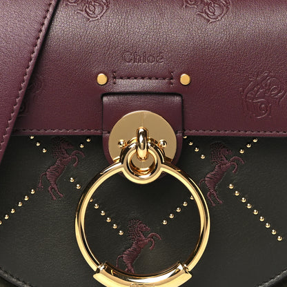Chloe Calfskin Little Horses Embroidered Baroque Small Tess Bag Deep Forest 8 of 10