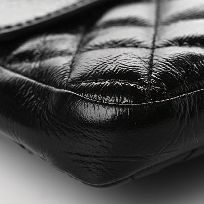 Chanel Glazed Calfskin Quilted Double Pocket Crossbody Flap Black 7 of 8