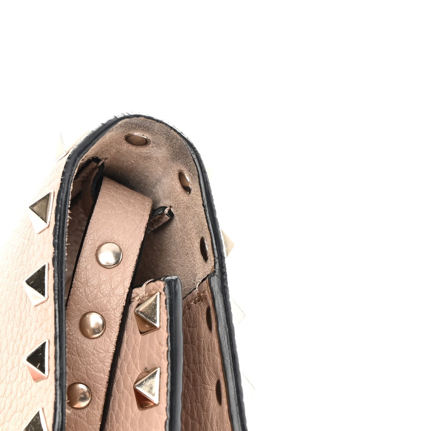 Pebbled Calfskin Medium Rockstud Flip Lock Crossbody Bag Poudre