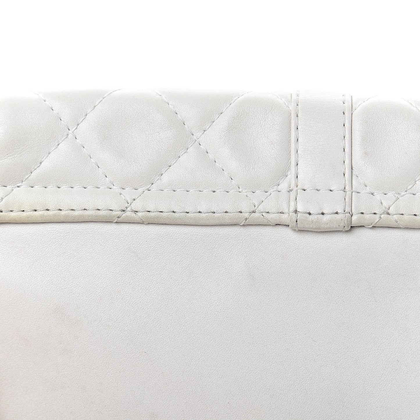 Lambskin Quilted Accordion Mademoiselle Flap White