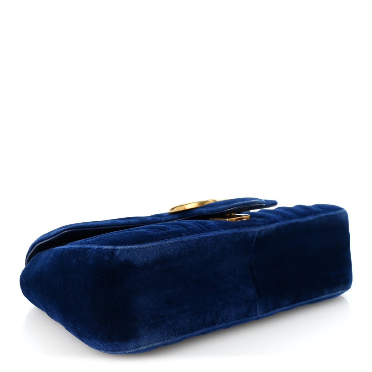 Gucci Velvet Matelasse Small GG Marmont Shoulder Bag Cobalt Blue 4 of 11