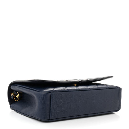 Chanel Caviar Quilted Medium CC Filigree Flap Navy Black 4 of 10