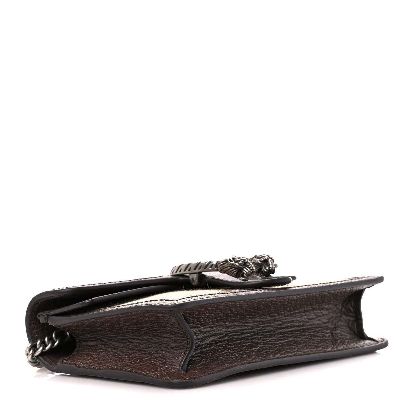 Monogram Jumbo GG Textured Dollar Calfskin Super Mini Dionysus Shoulder Bag Camel Ebony New Acero